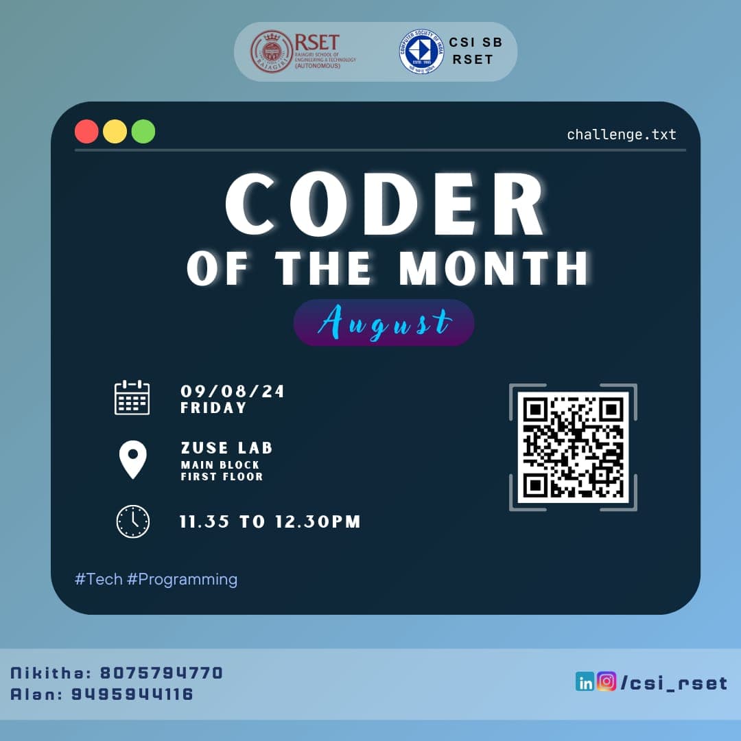 Coder of the Month Aaugust